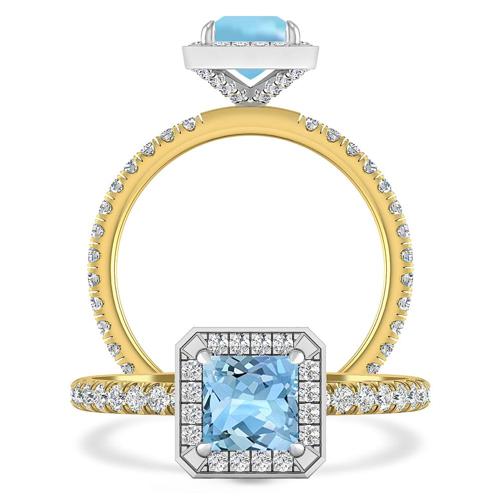 Yellow Gold - Aquamarine