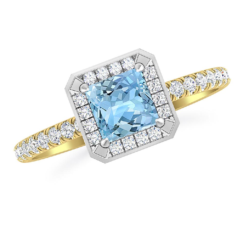 Yellow Gold - Aquamarine