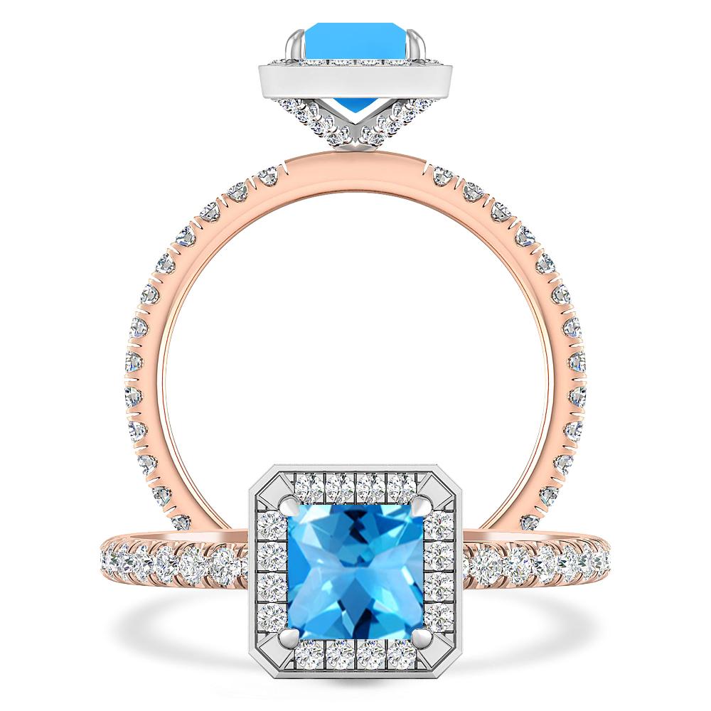 Rose Gold - Blue Topaz