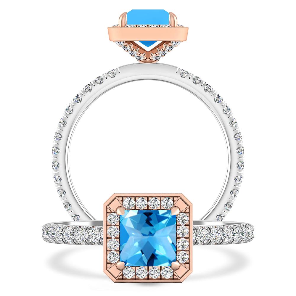 White Gold - Blue Topaz