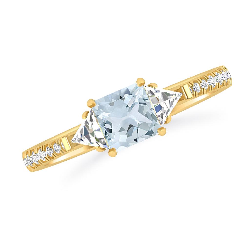 Yellow Gold - Aquamarine