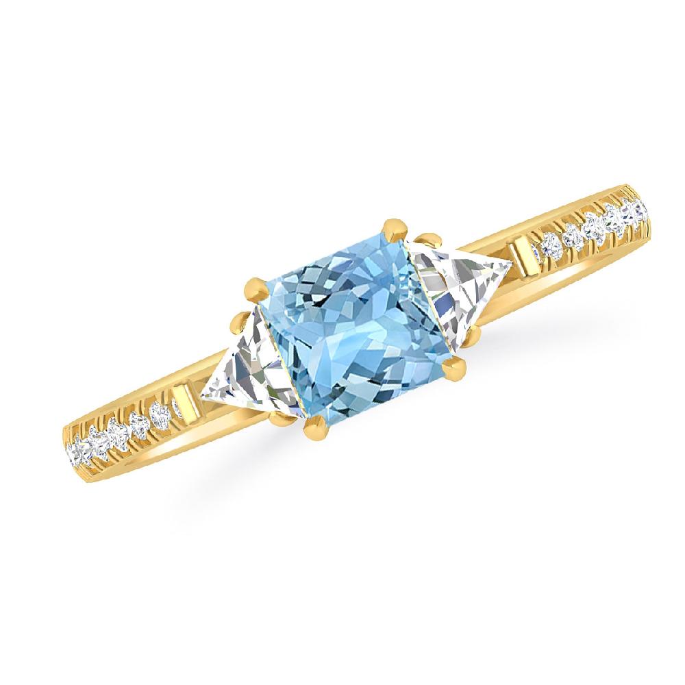 Yellow Gold - Aquamarine