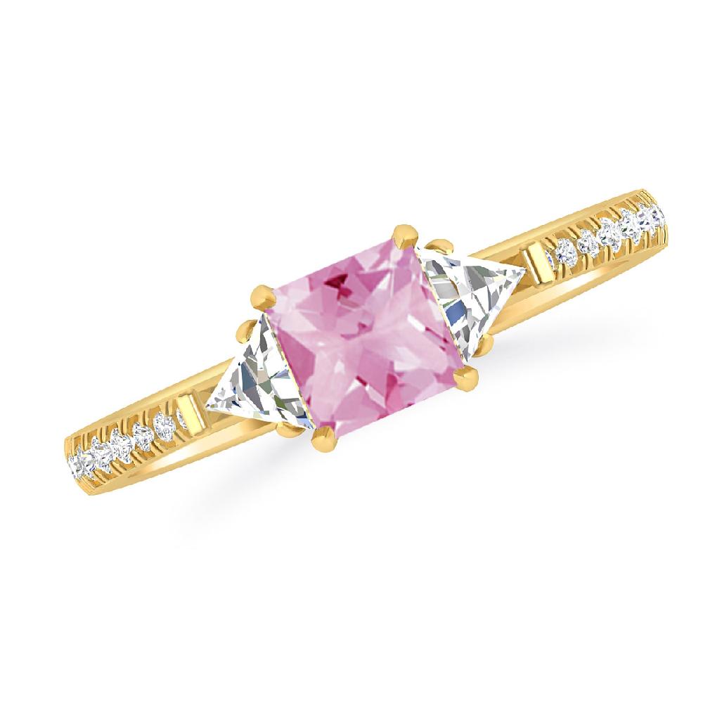 Yellow Gold - Pink Tourmaline