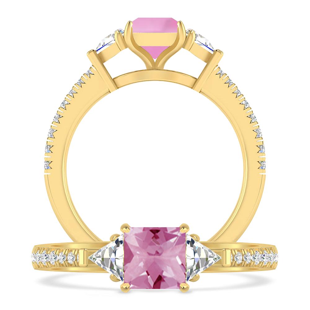 Yellow Gold - Pink Tourmaline