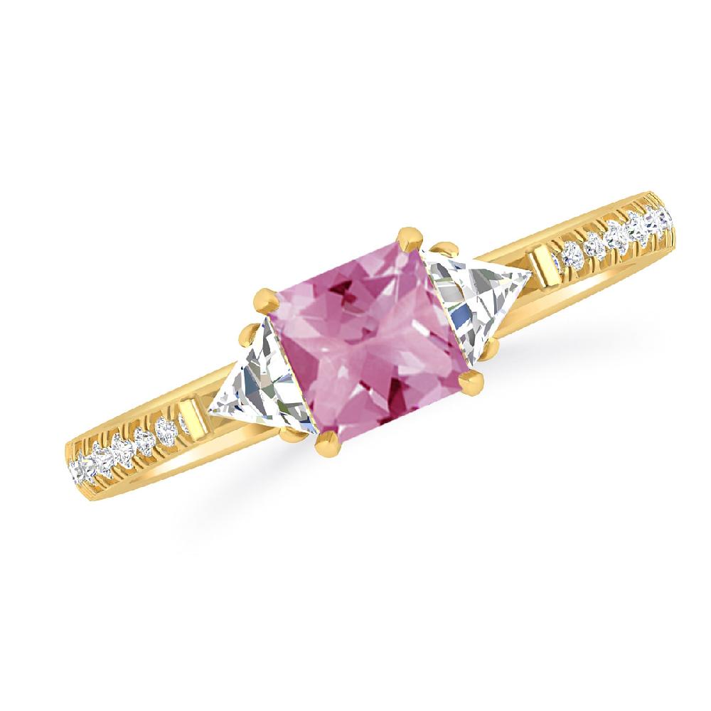 Yellow Gold - Pink Tourmaline