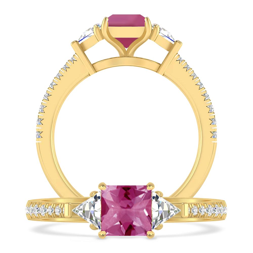 Yellow Gold - Pink Tourmaline