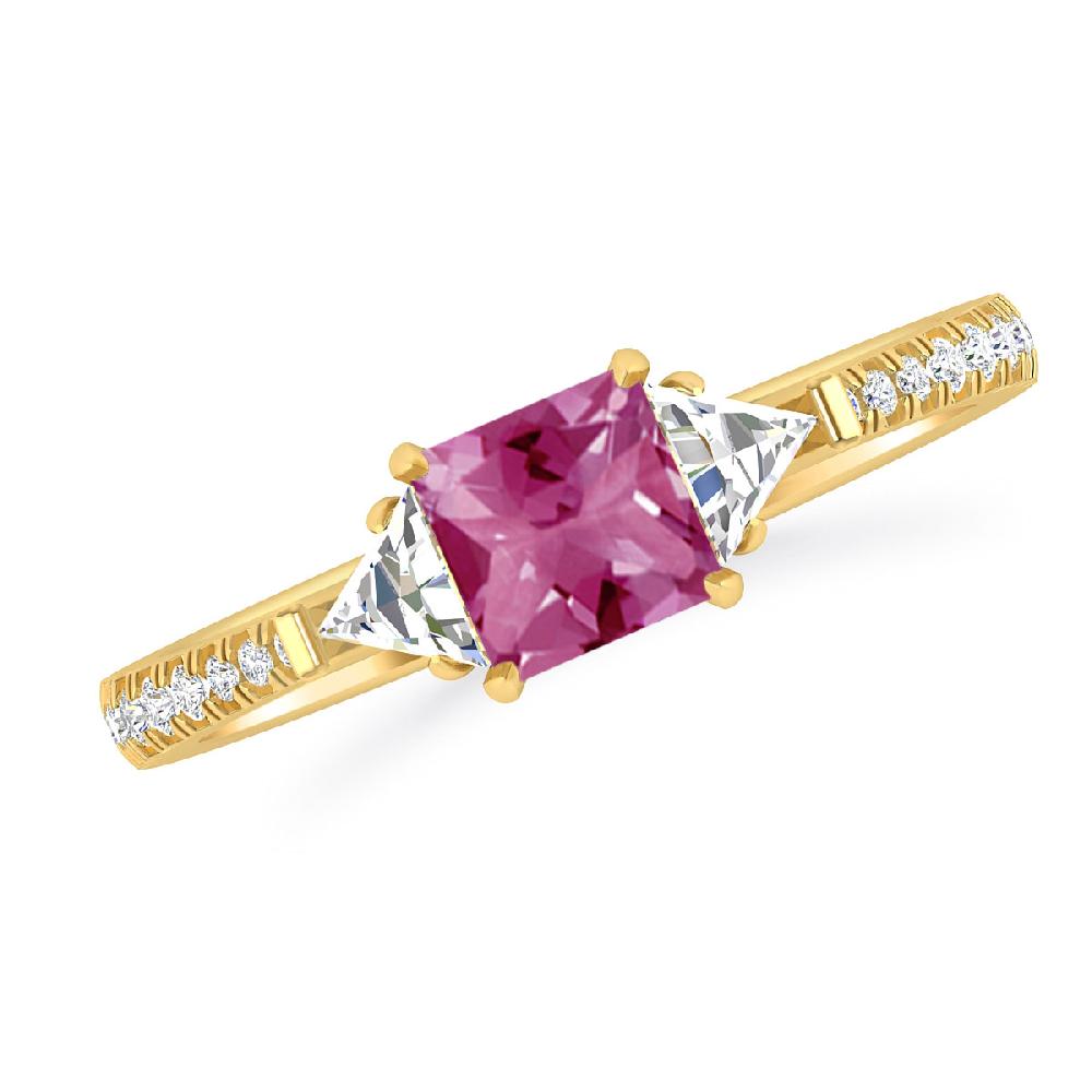 Yellow Gold - Pink Tourmaline