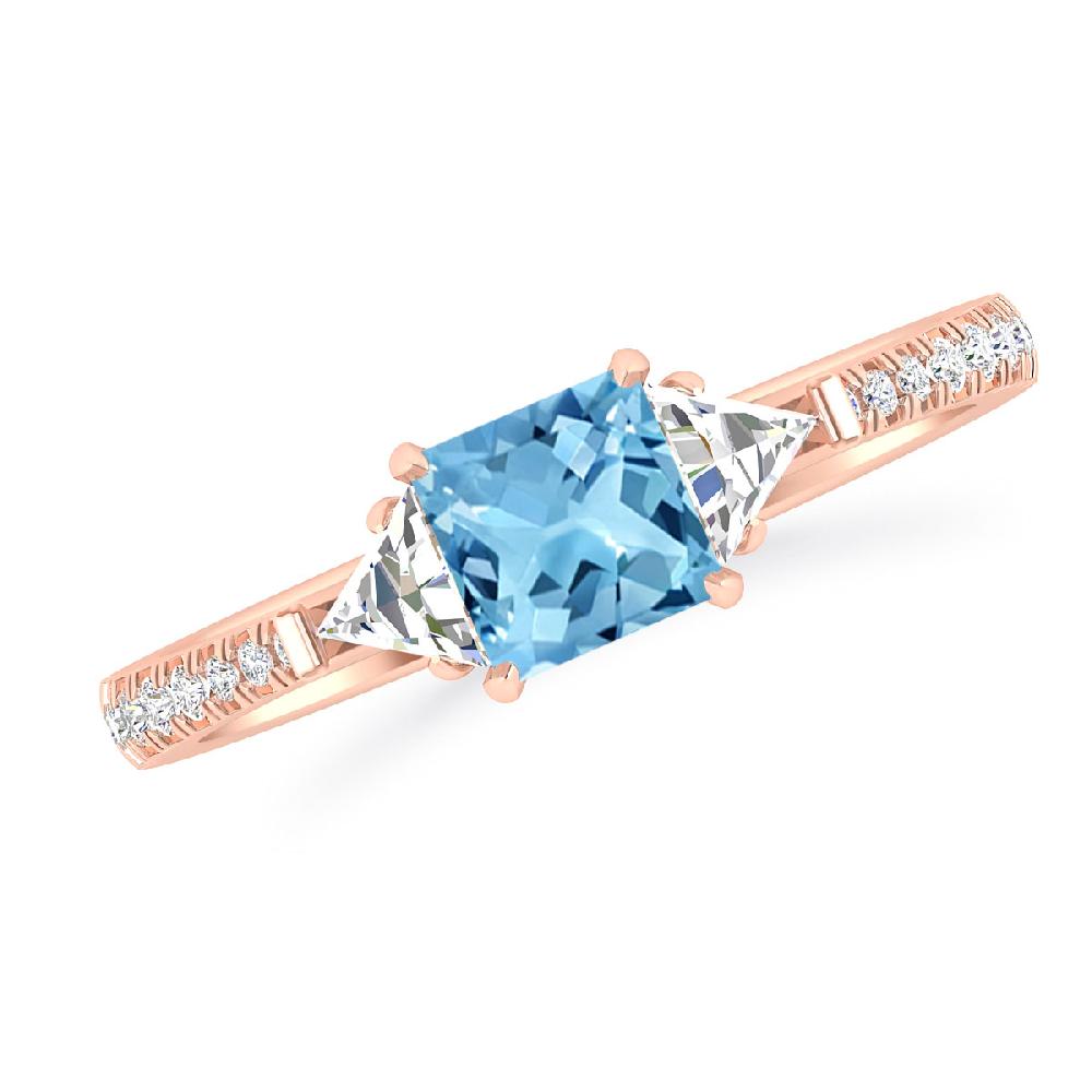 Rose Gold - Blue Topaz