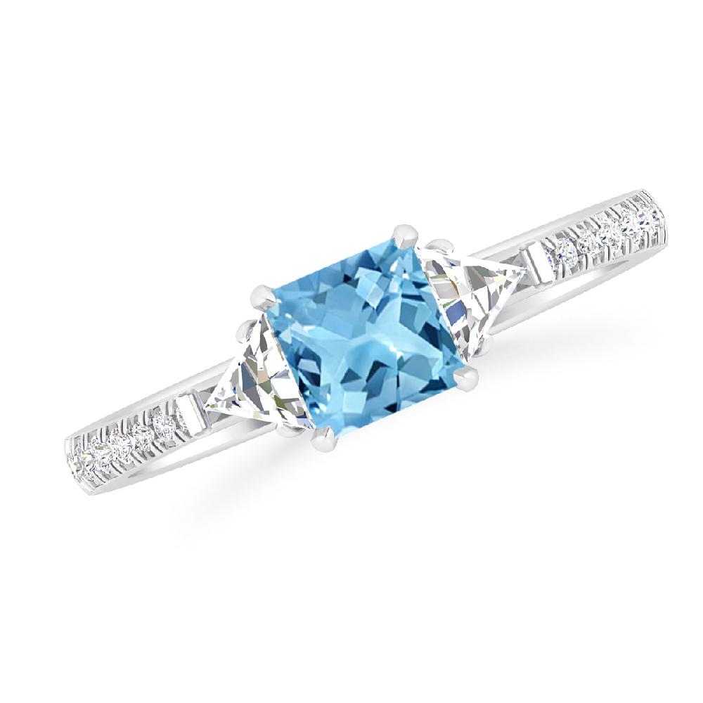 White Gold - Blue Topaz