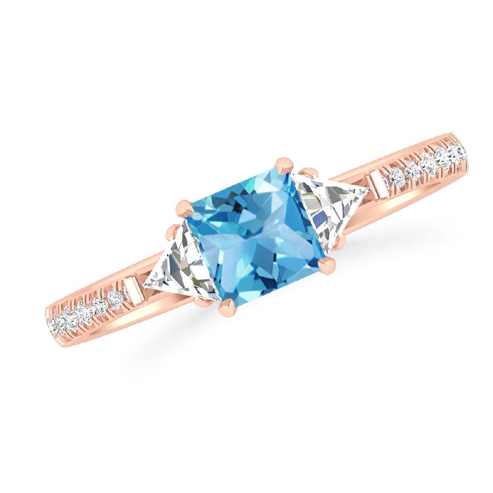 Rose Gold - Blue Topaz