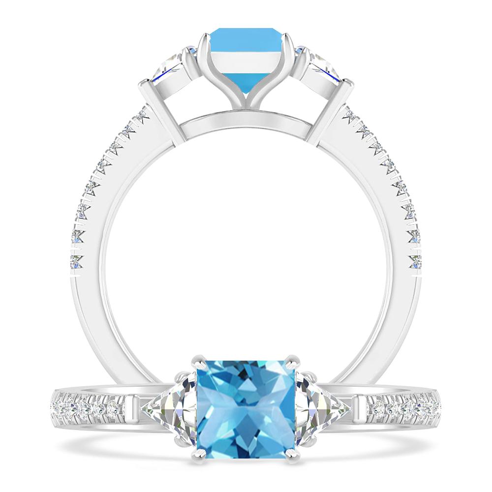 White Gold - Blue Topaz