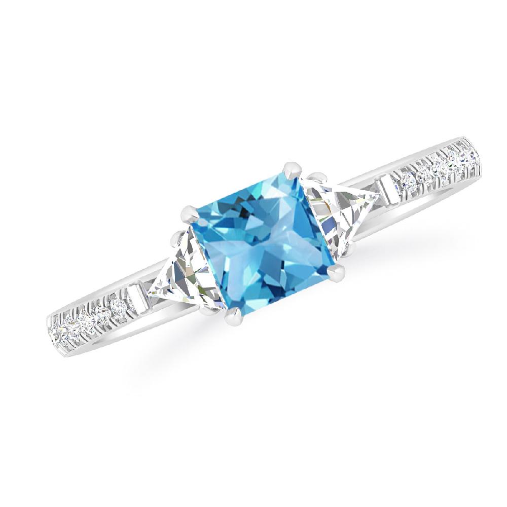 White Gold - Blue Topaz