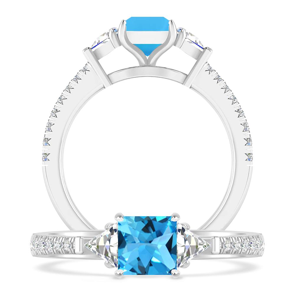 White Gold - Blue Topaz