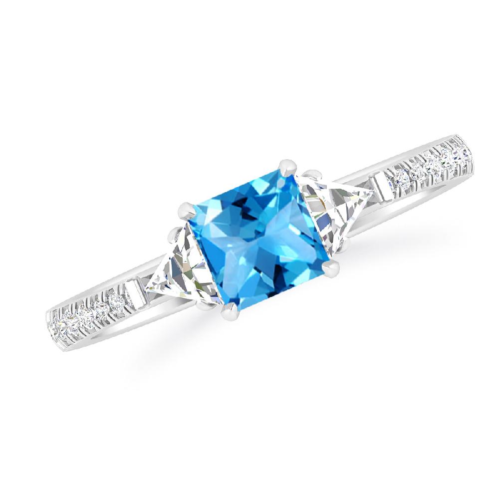 White Gold - Blue Topaz