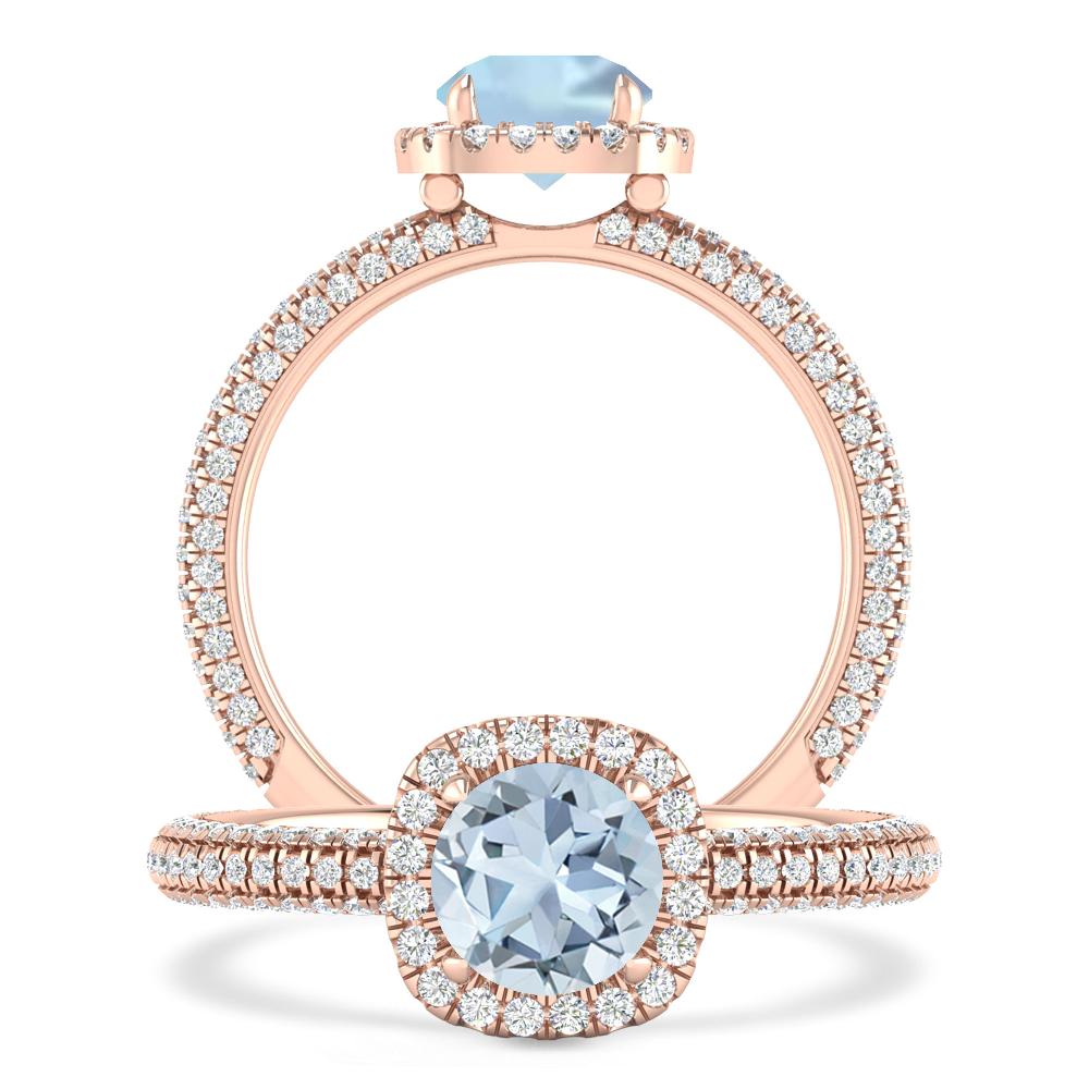 Rose Gold - Aquamarine