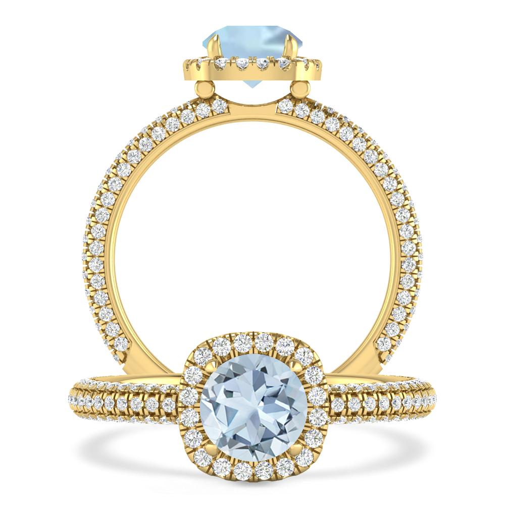 Yellow Gold - Aquamarine