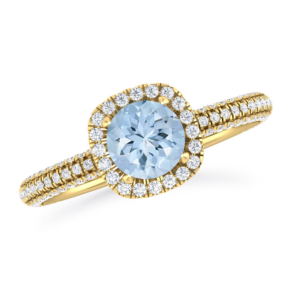 Yellow Gold - Aquamarine