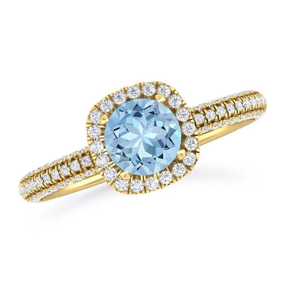 Yellow Gold - Aquamarine