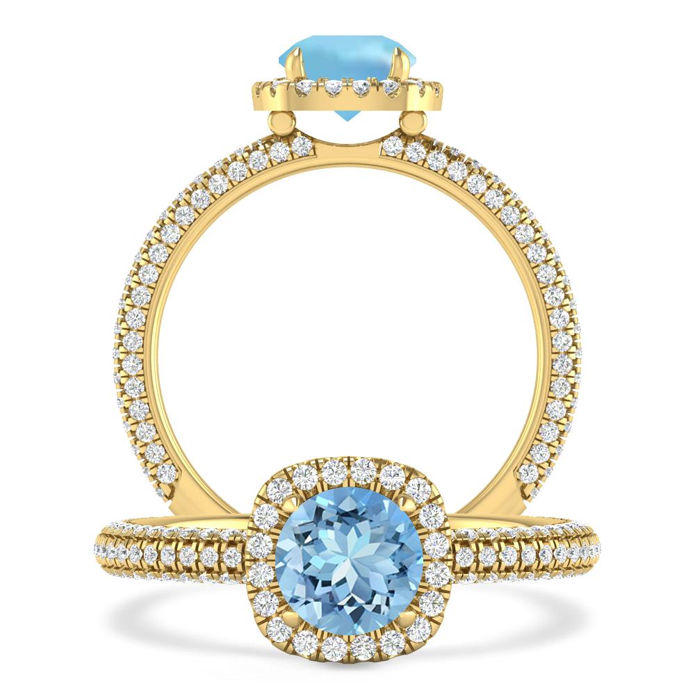 Yellow Gold - Aquamarine