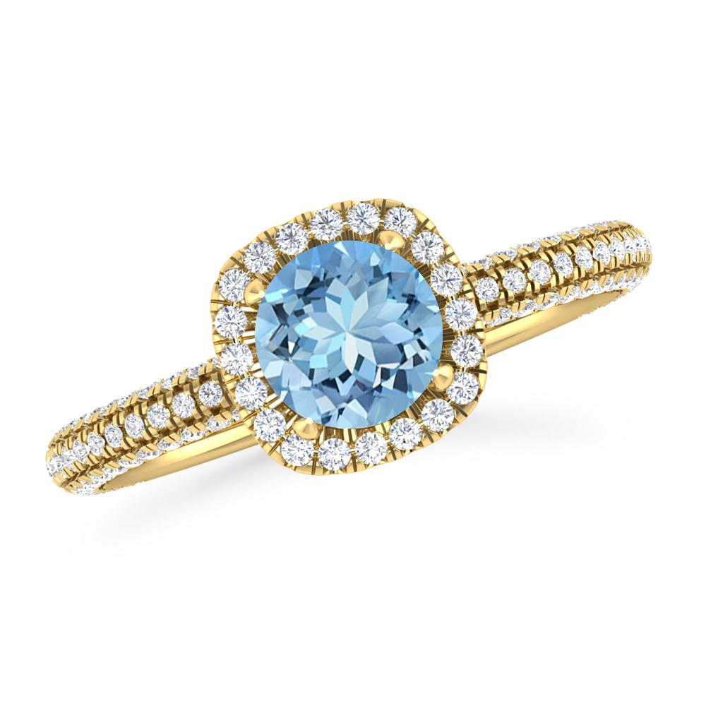 Yellow Gold - Aquamarine