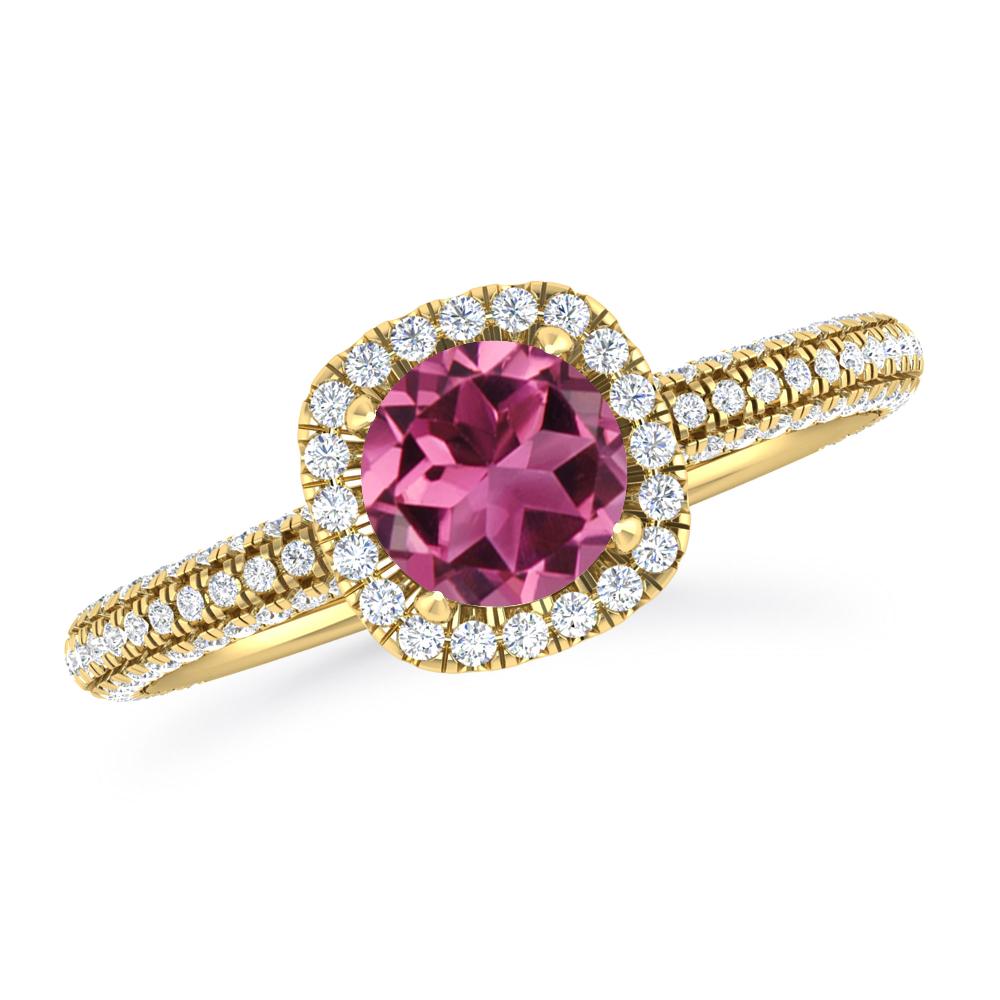 Yellow Gold - Pink Tourmaline