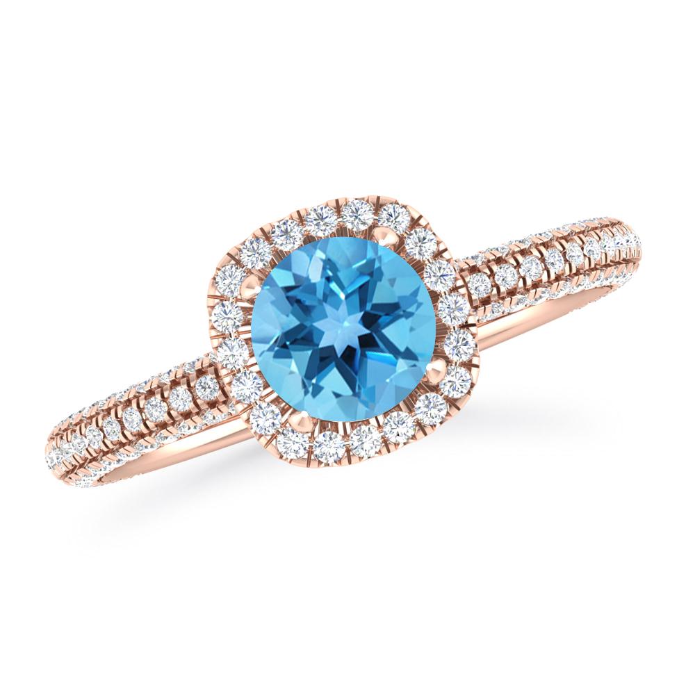 Rose Gold - Blue Topaz