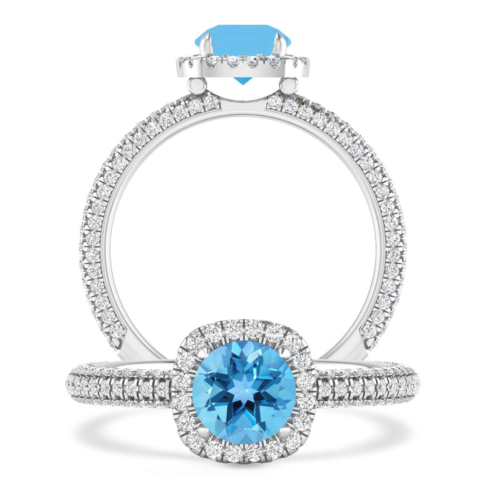 White Gold - Blue Topaz