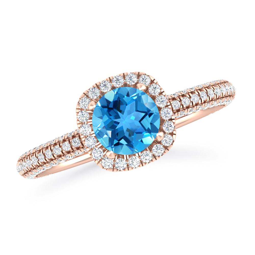 Rose Gold - Blue Topaz