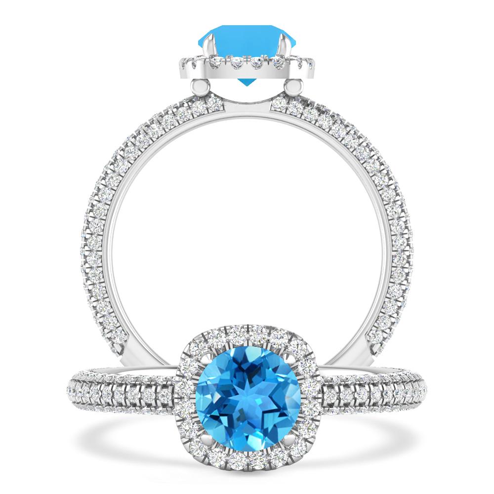 White Gold - Blue Topaz