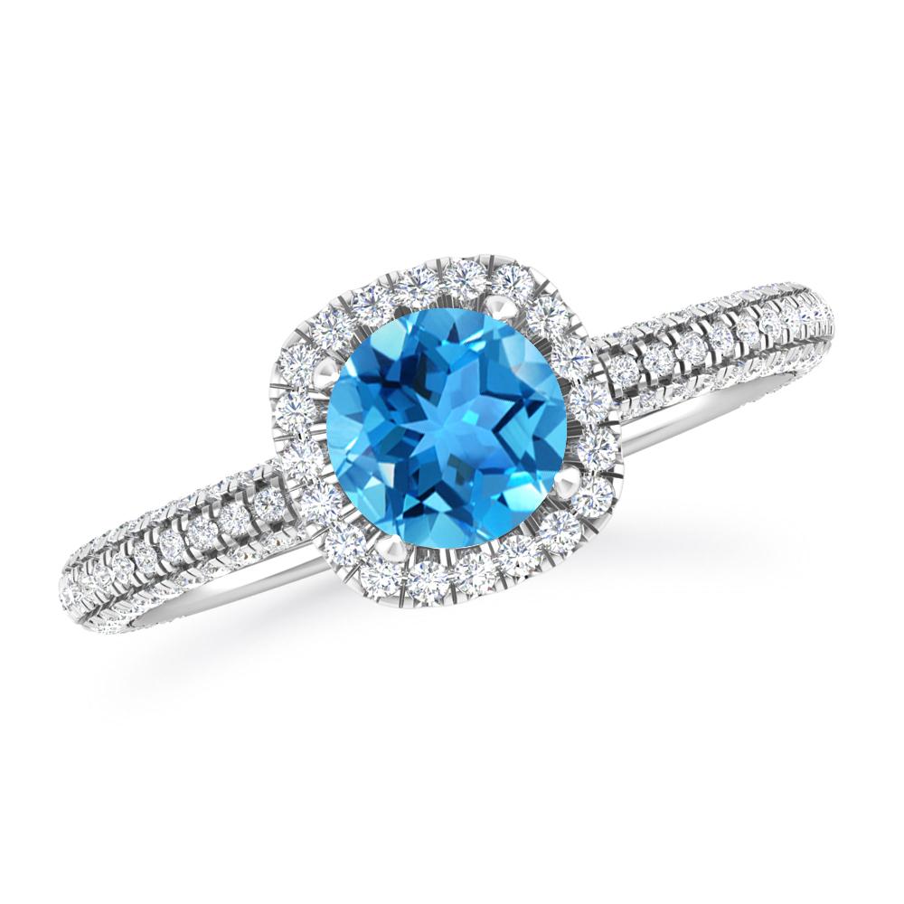 White Gold - Blue Topaz