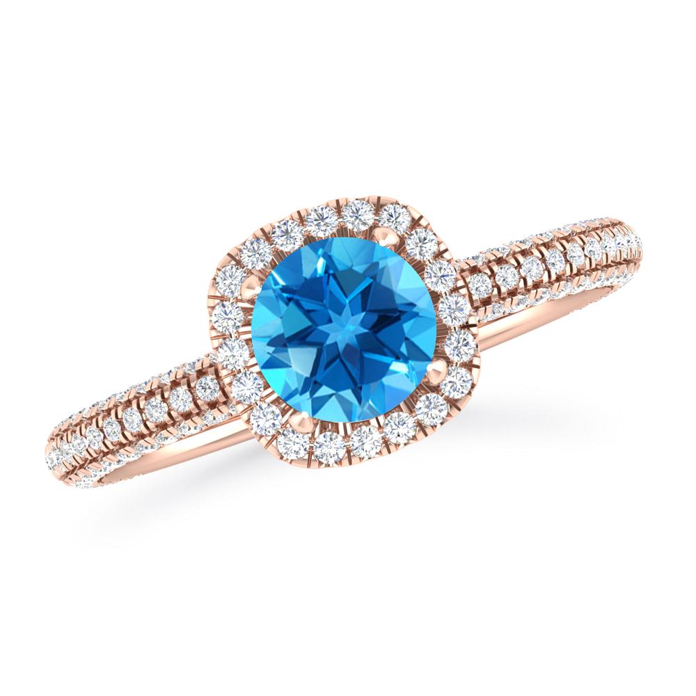 Rose Gold - Blue Topaz