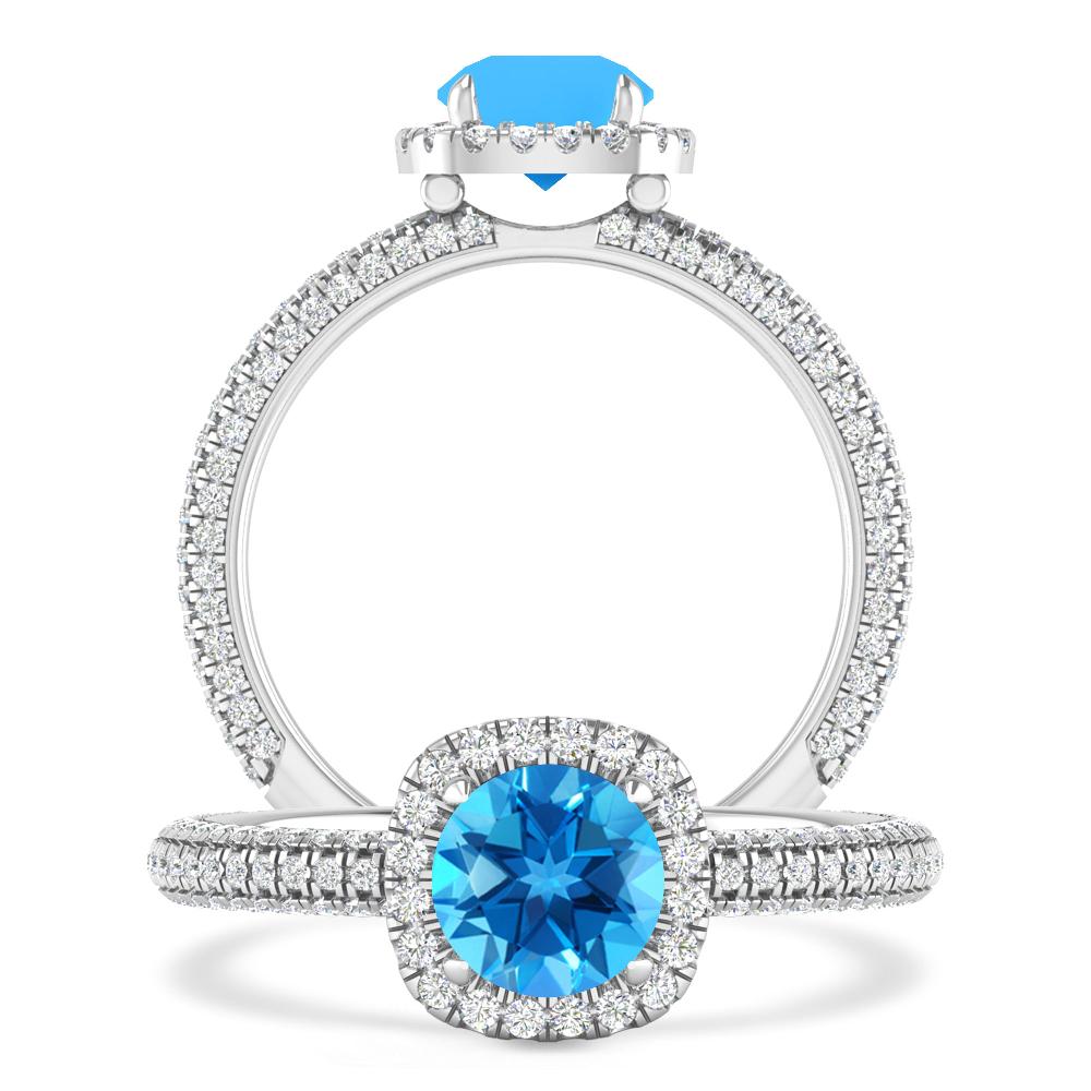 White Gold - Blue Topaz