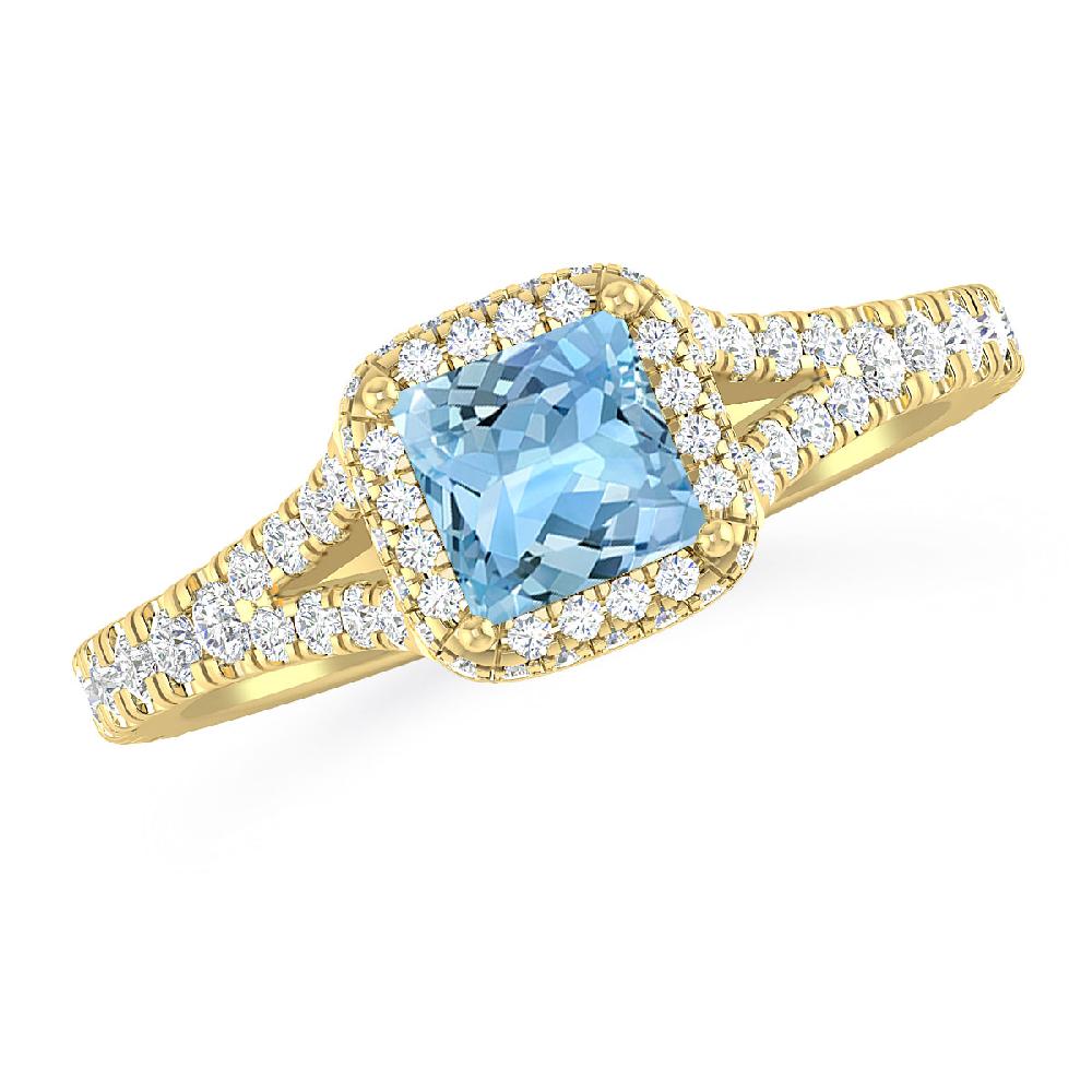 Yellow Gold - Aquamarine