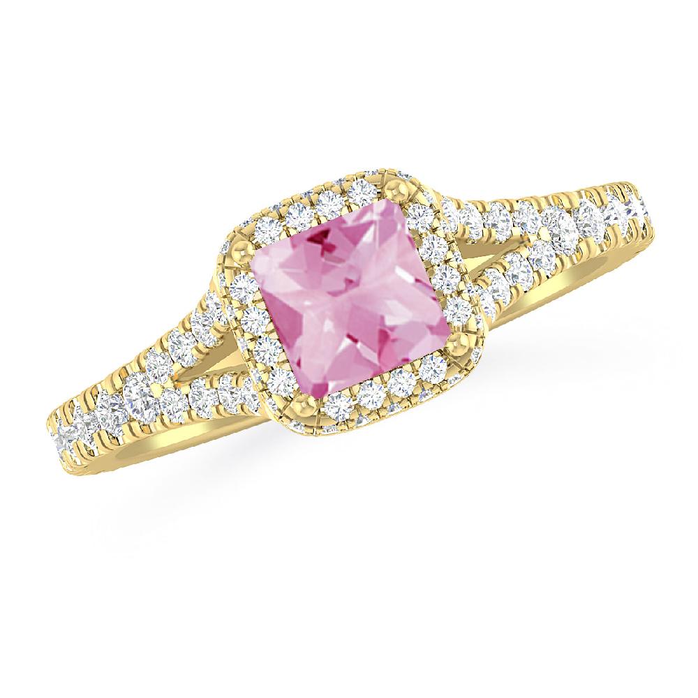 Yellow Gold - Pink Tourmaline