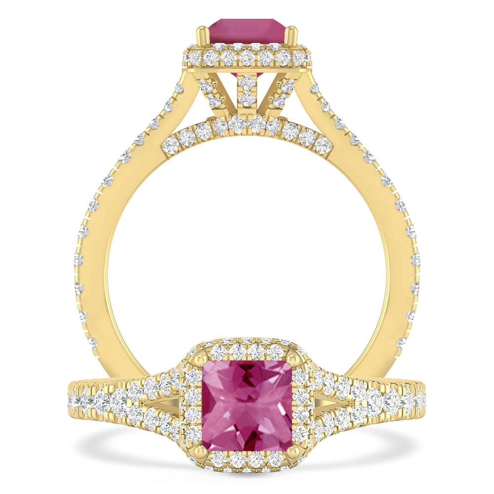 Yellow Gold - Pink Tourmaline