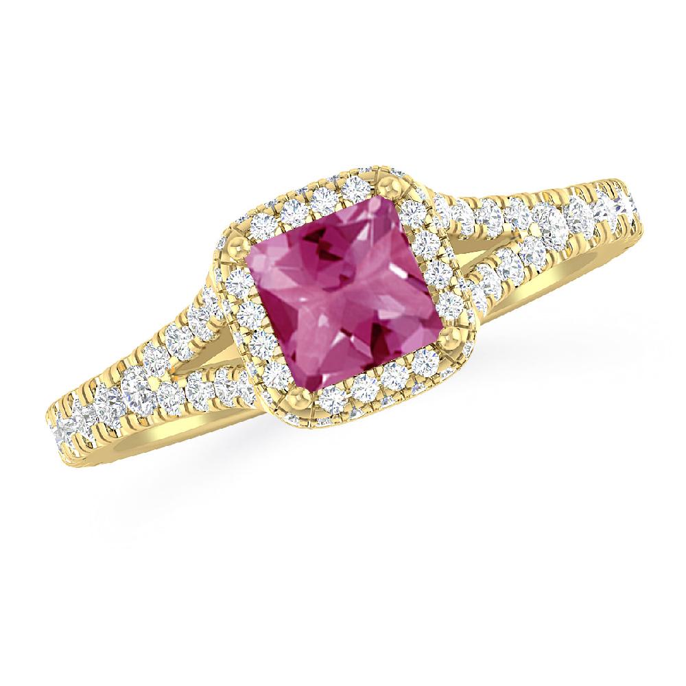 Yellow Gold - Pink Tourmaline