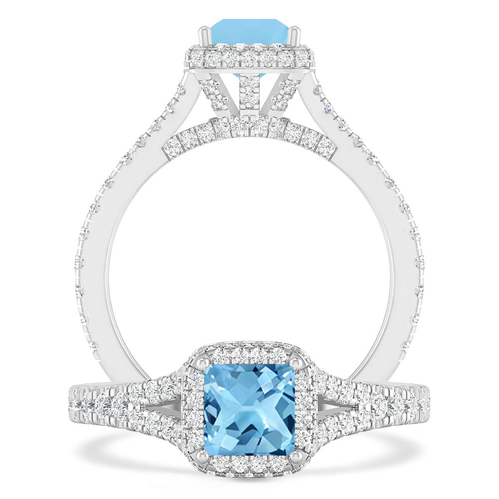 White Gold - Blue Topaz