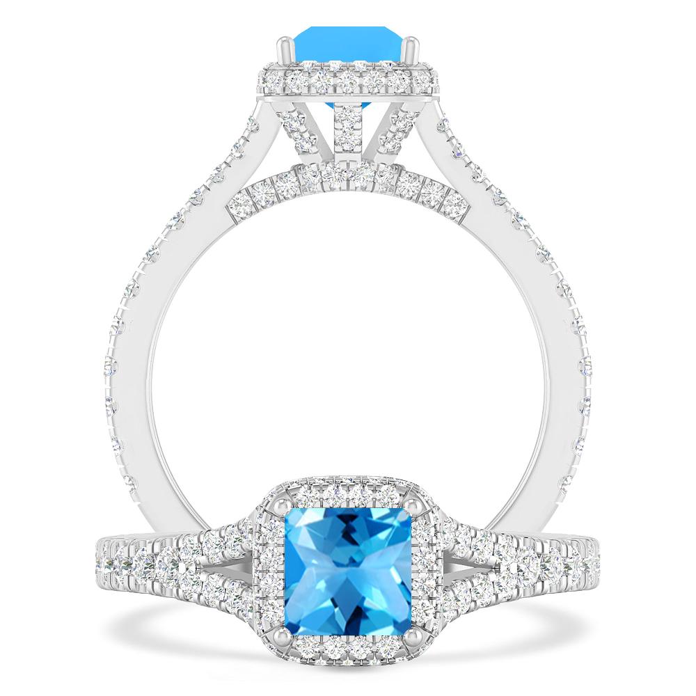 White Gold - Blue Topaz