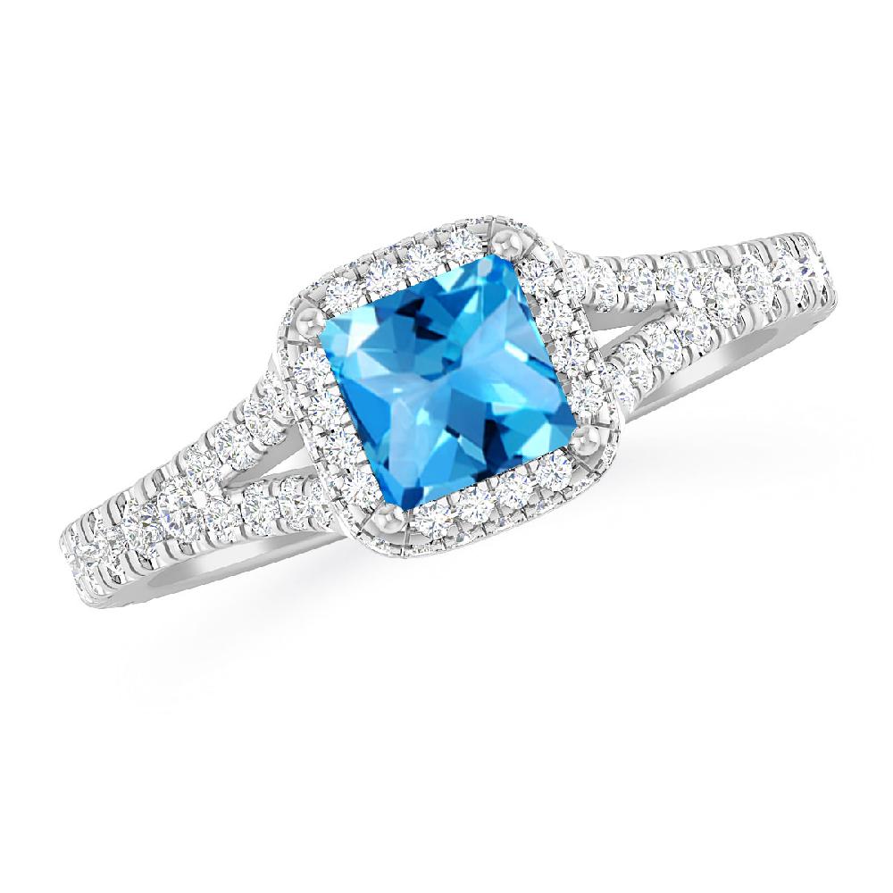 White Gold - Blue Topaz