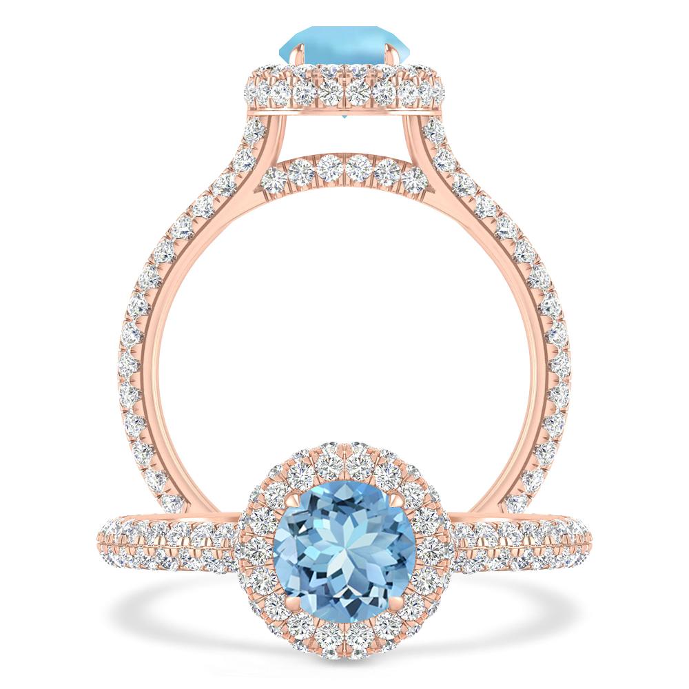 Rose Gold - Aquamarine