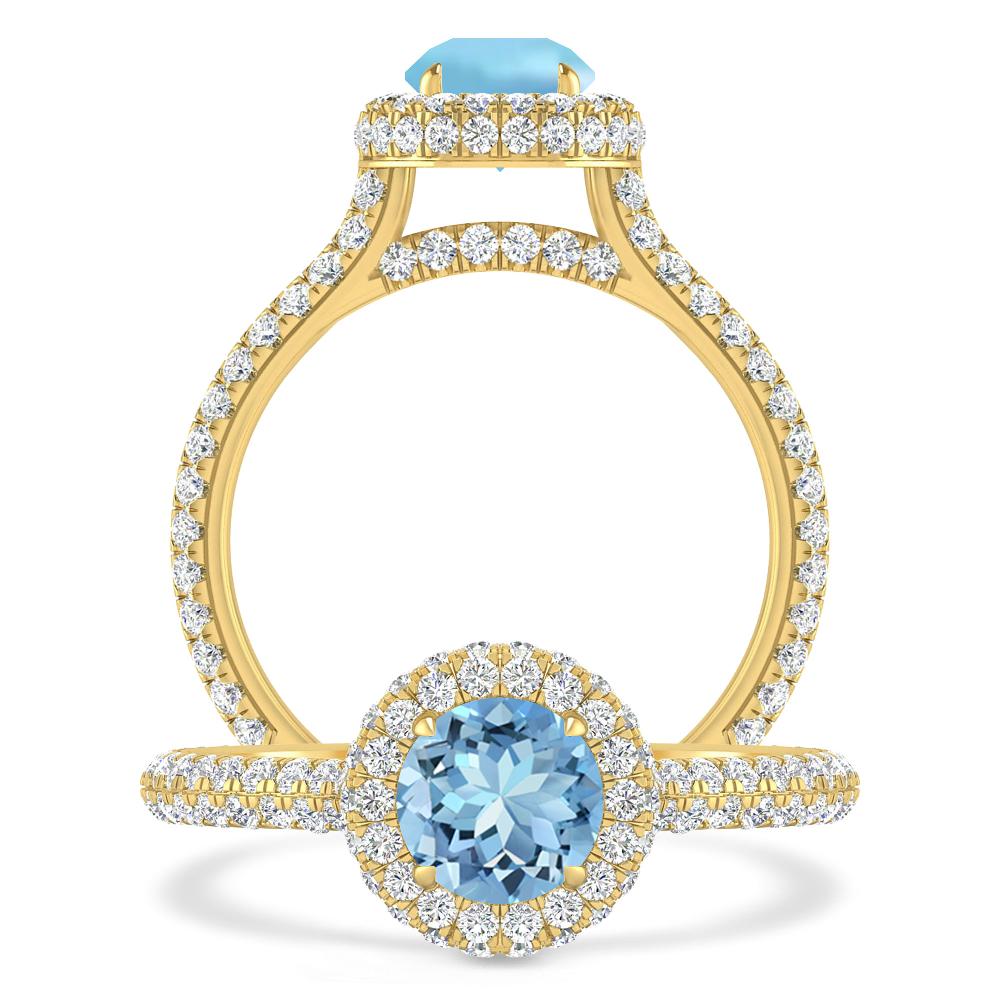 Yellow Gold - Aquamarine