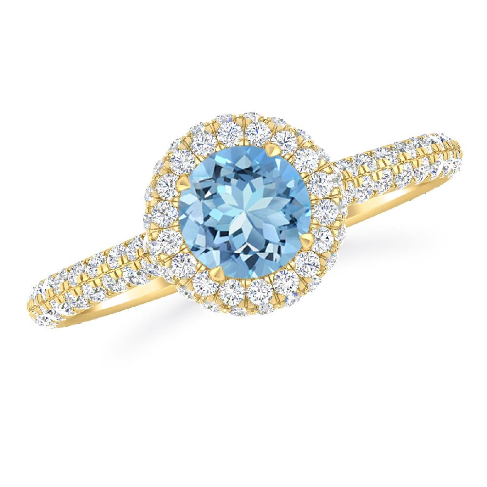 Yellow Gold - Aquamarine