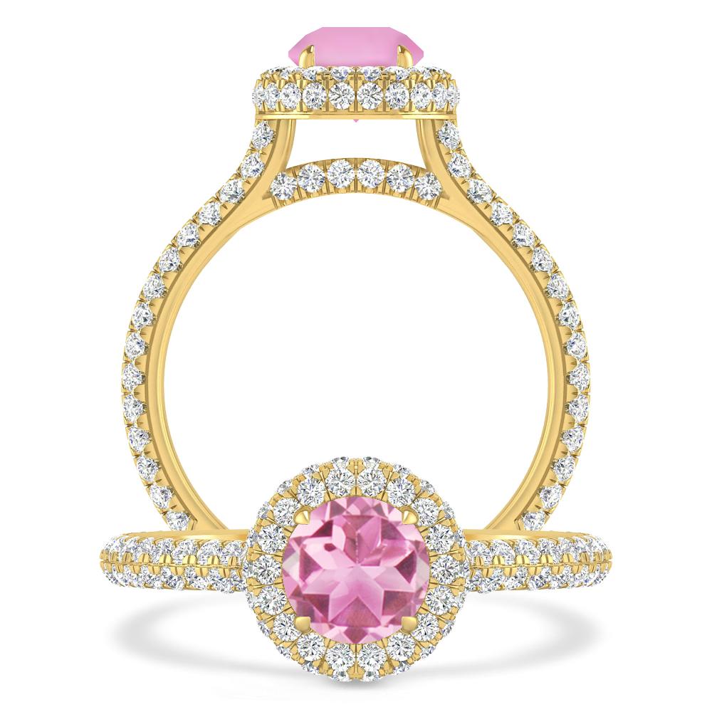 Yellow Gold - Pink Tourmaline