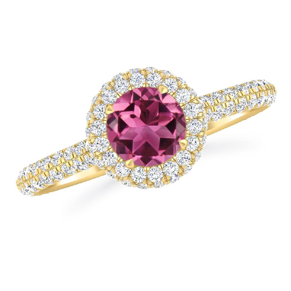 Yellow Gold - Pink Tourmaline