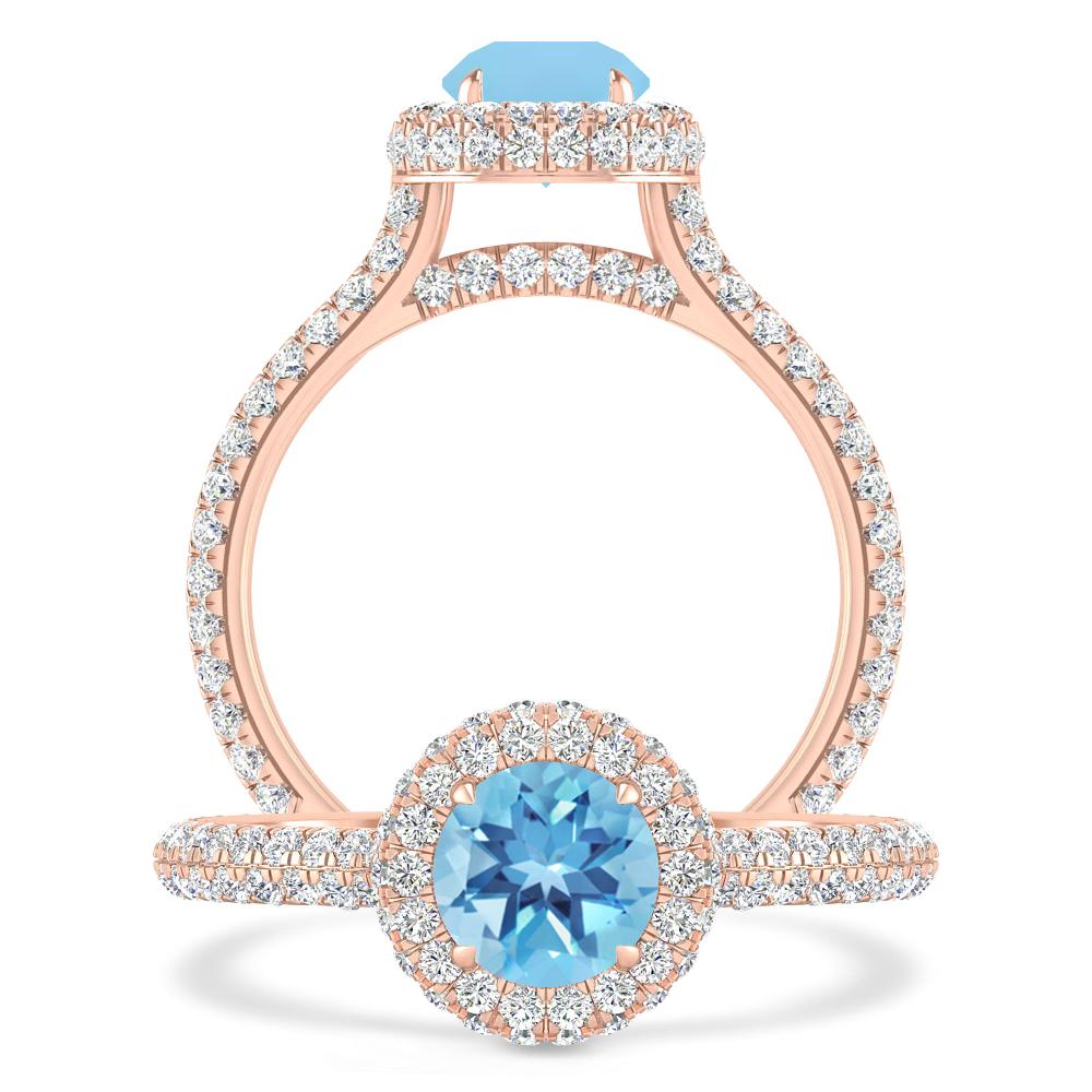 Rose Gold - Blue Topaz