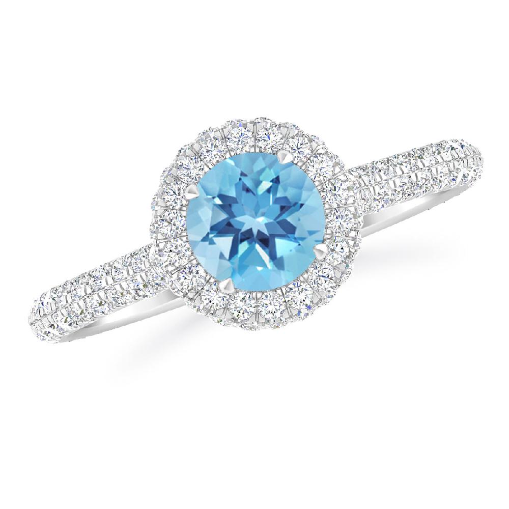 White Gold - Blue Topaz