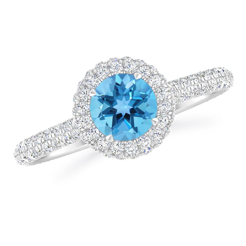 White Gold - Blue Topaz