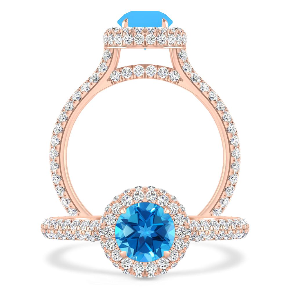 Rose Gold - Blue Topaz