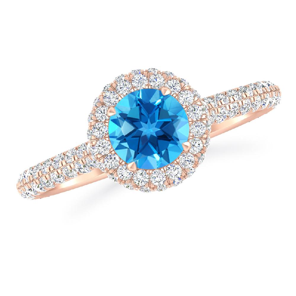 Rose Gold - Blue Topaz