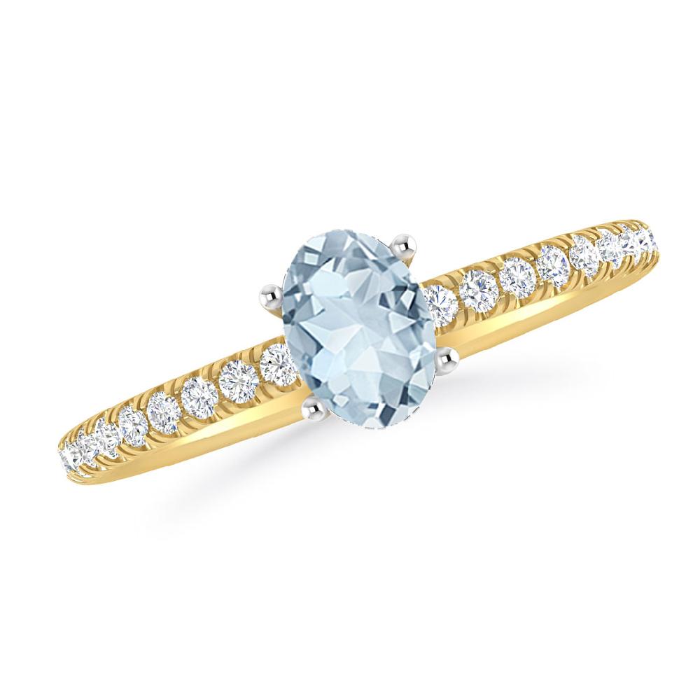 Yellow Gold - Aquamarine